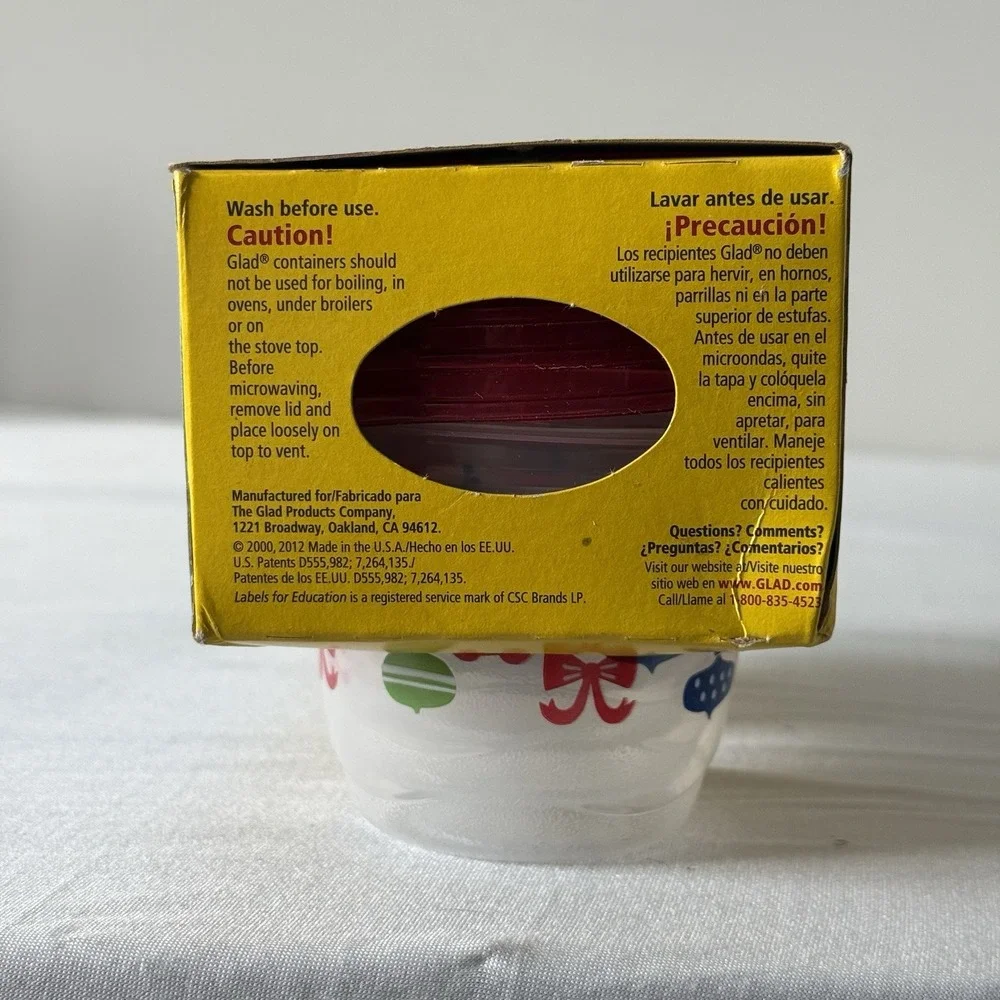 Glad Holiday Edition Mini-Round Food Storage Containers w/ Lids 4oz 8pk NEW
